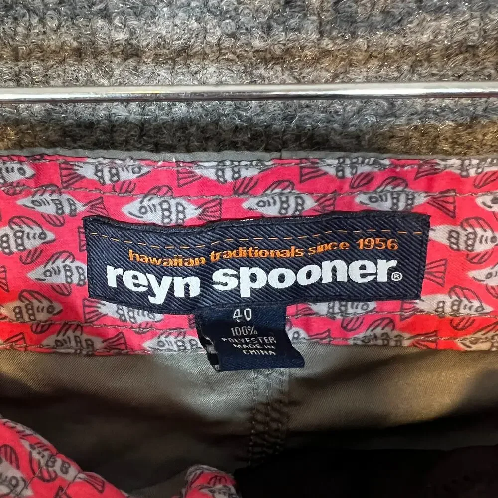 Reyn‎ Spooner Swim Trunks Mens 40 Gray Board Shorts Lightweight Beach Surf